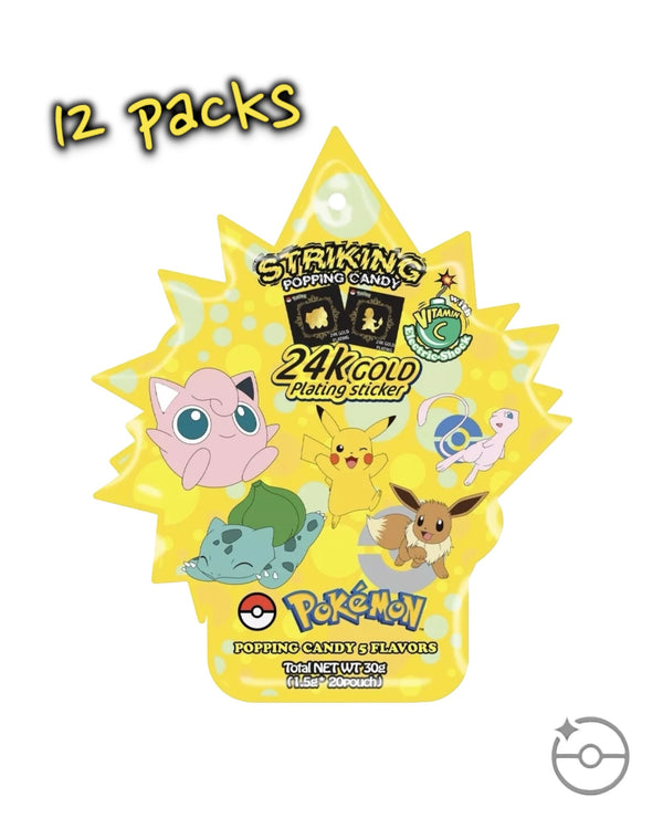 Pokémon Striking Popping Candy (12 packs) + 24K Gold Sticker (Korean) [Discontinued]